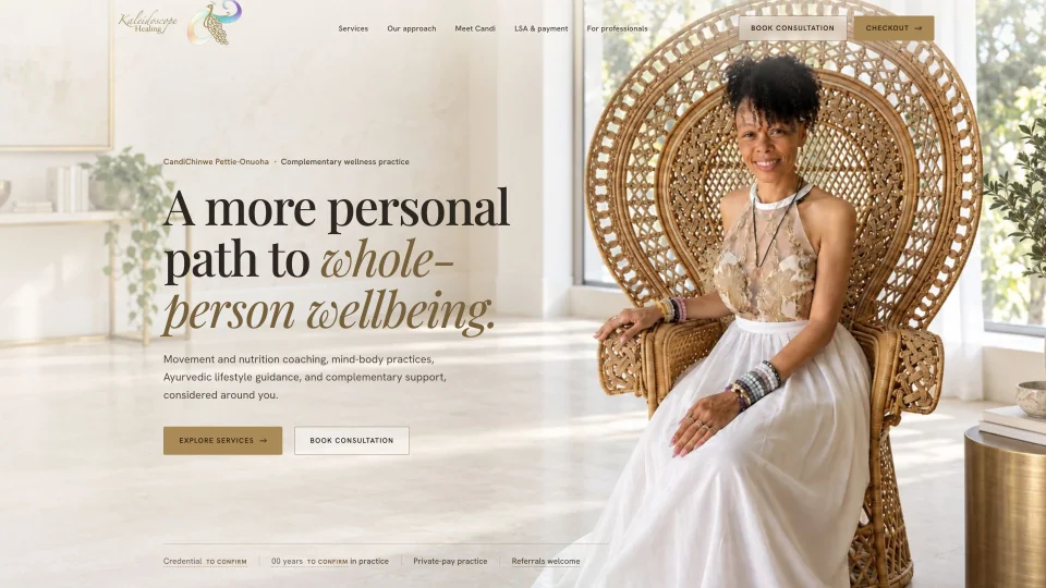 Kaleidoscope Healing website design preview